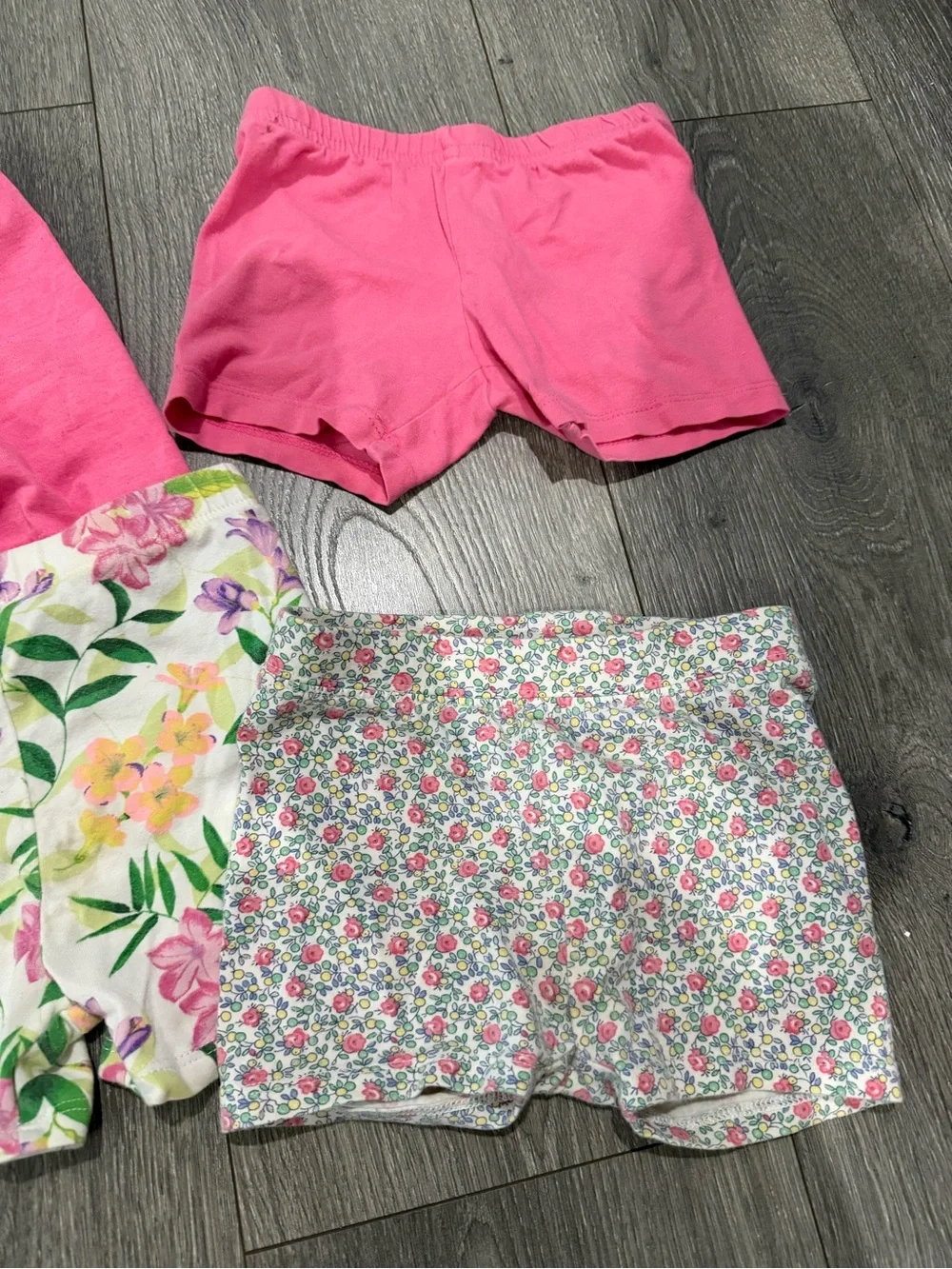 The Children's Place Pink & Floral Girls' Stretch Cotton Shorts - 4 Pack